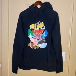 Lululemon Black Hoodie with Colorful Abstract Face Graphic
